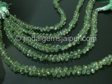 Green Quartz Faceted Drops Shape Beads